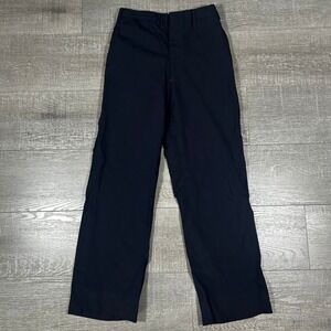J Press Mens Navy Blue Twill Dress Trousers Straight Leg Flat Front Pants 0562